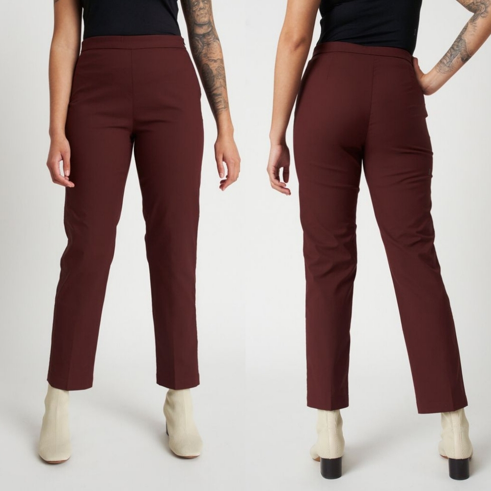 Kit And Ace All Day Ankle Pants Size 8 Cherrywood Burgundy